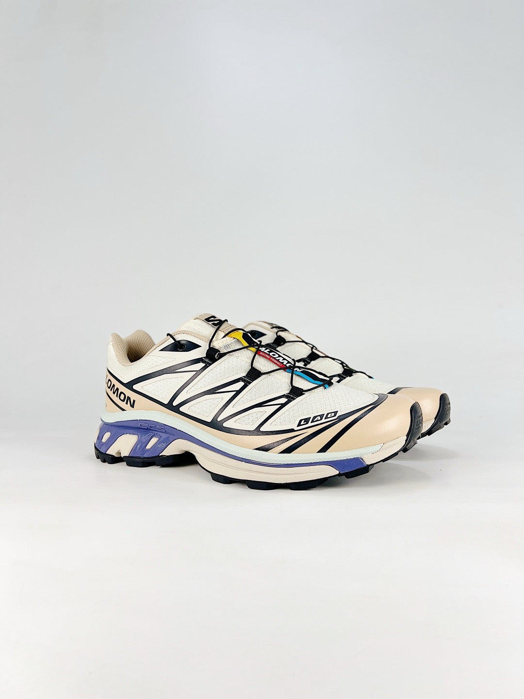 Salomon XT-6 S-LAB Outdoor Trail Sneakers Men Women Hiking Trail Running Shoes Unisex Cream Purple