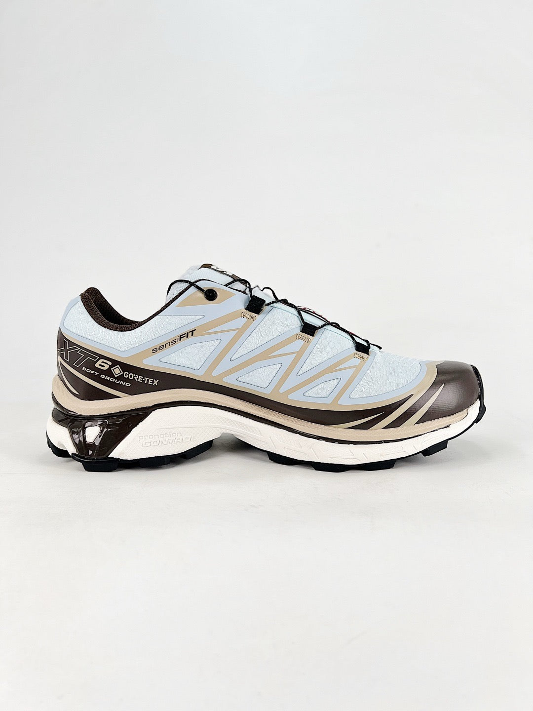 Salomon XT-6 GTX Sneaker Light Blue Brown Waterproof Trail Shoes Unisex
