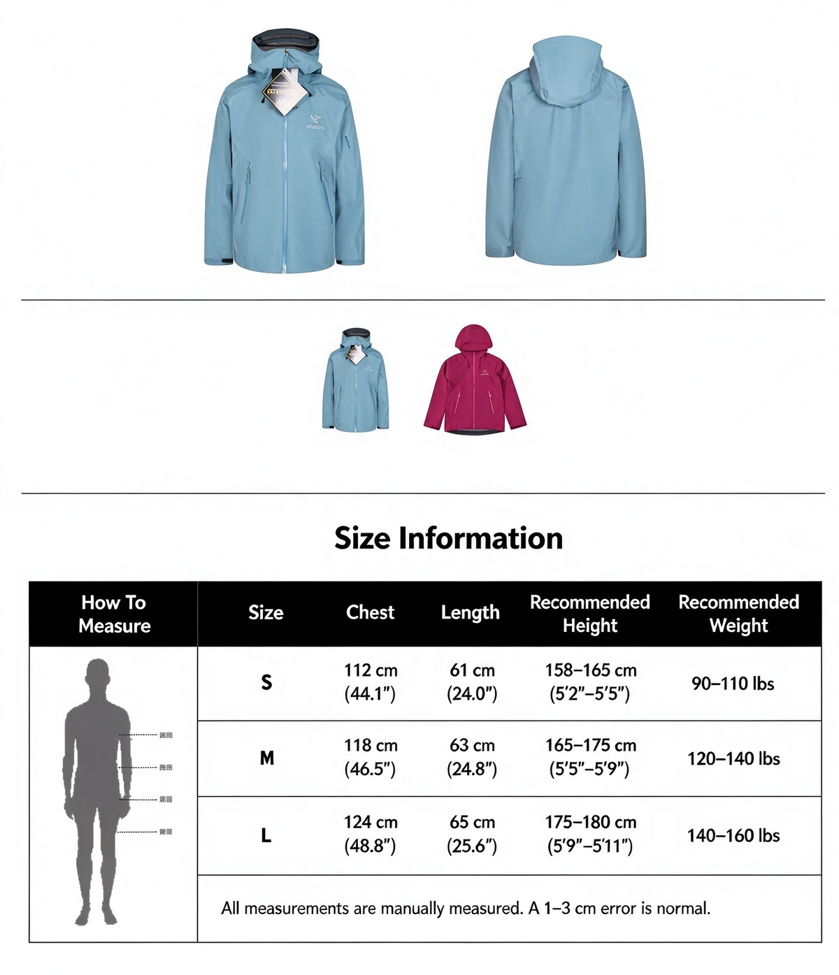 Arc teryx LT BETA Waterproof Hard Shell Hooded Jacket for Skiing Hiking Outdoor Unisex Skywash