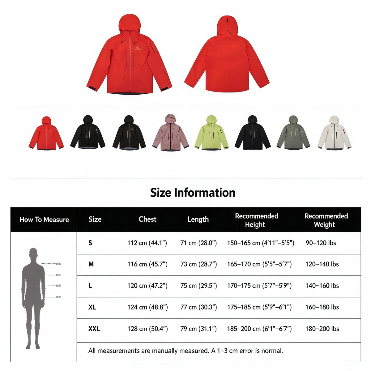 Arc'teryx Alpha SV Gen 6 Waterproof Hard Shell Hooded Jacket for Skiing Hiking Outdoor Unisex Dynasty