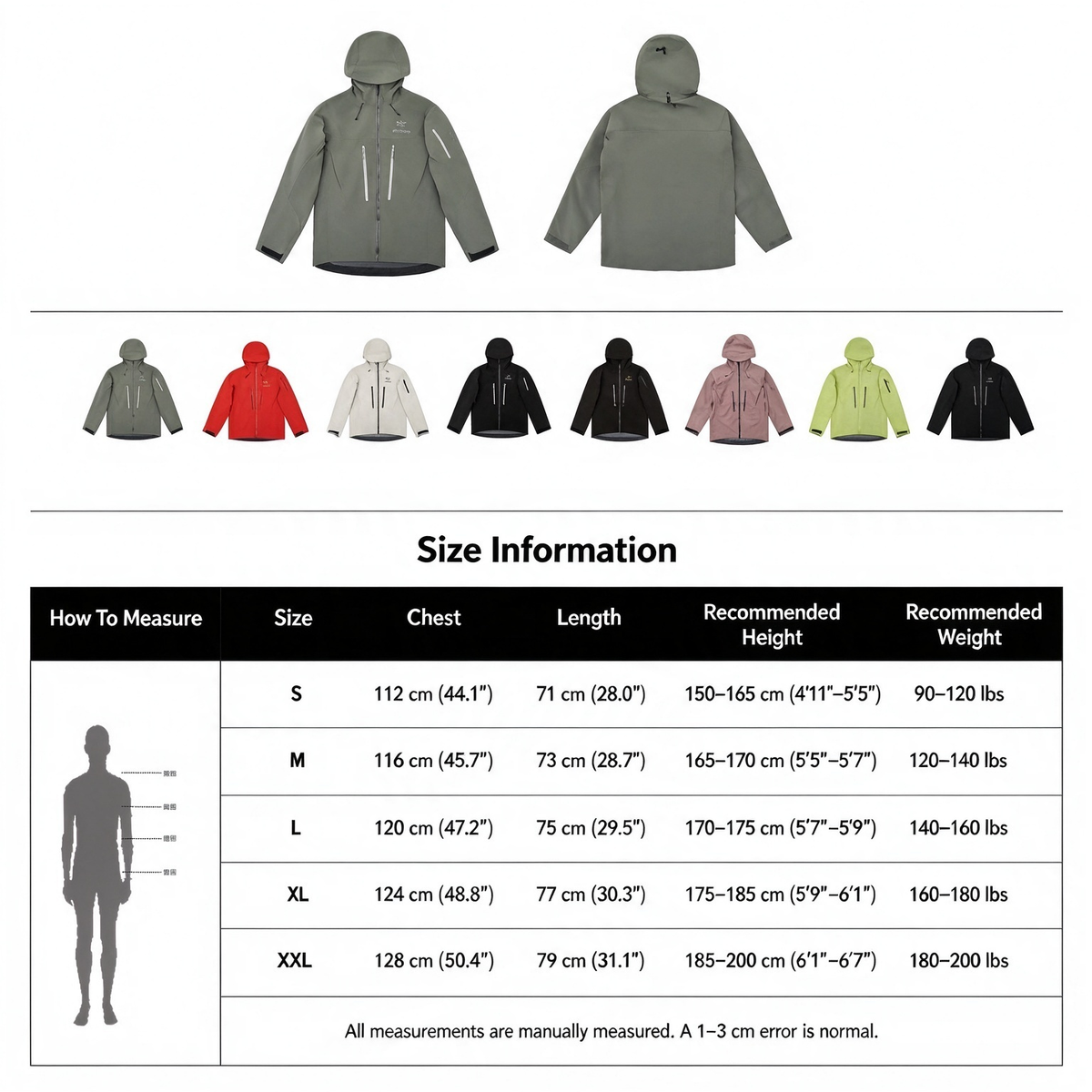 Arc'teryx Alpha SV Gen 6 Waterproof Hard Shell Hooded Jacket for Skiing Hiking Outdoor Unisex tatsu