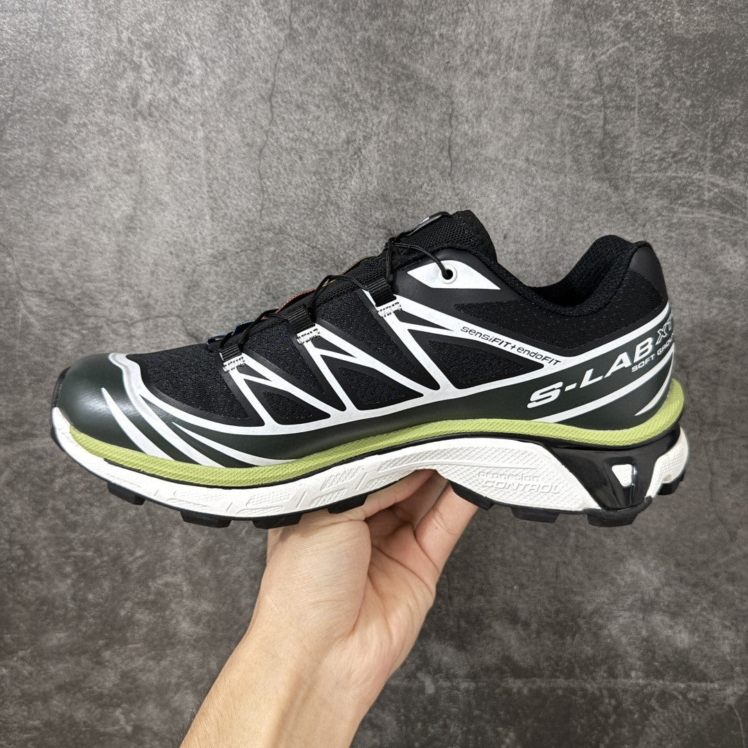 Salomon XT-6 LAB Outdoor Sneakers Trail Running Shoes Unisex Black/White/Lime