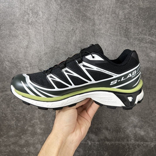 Salomon XT-6 LAB Outdoor Sneakers Trail Running Shoes Unisex Black/White/Lime