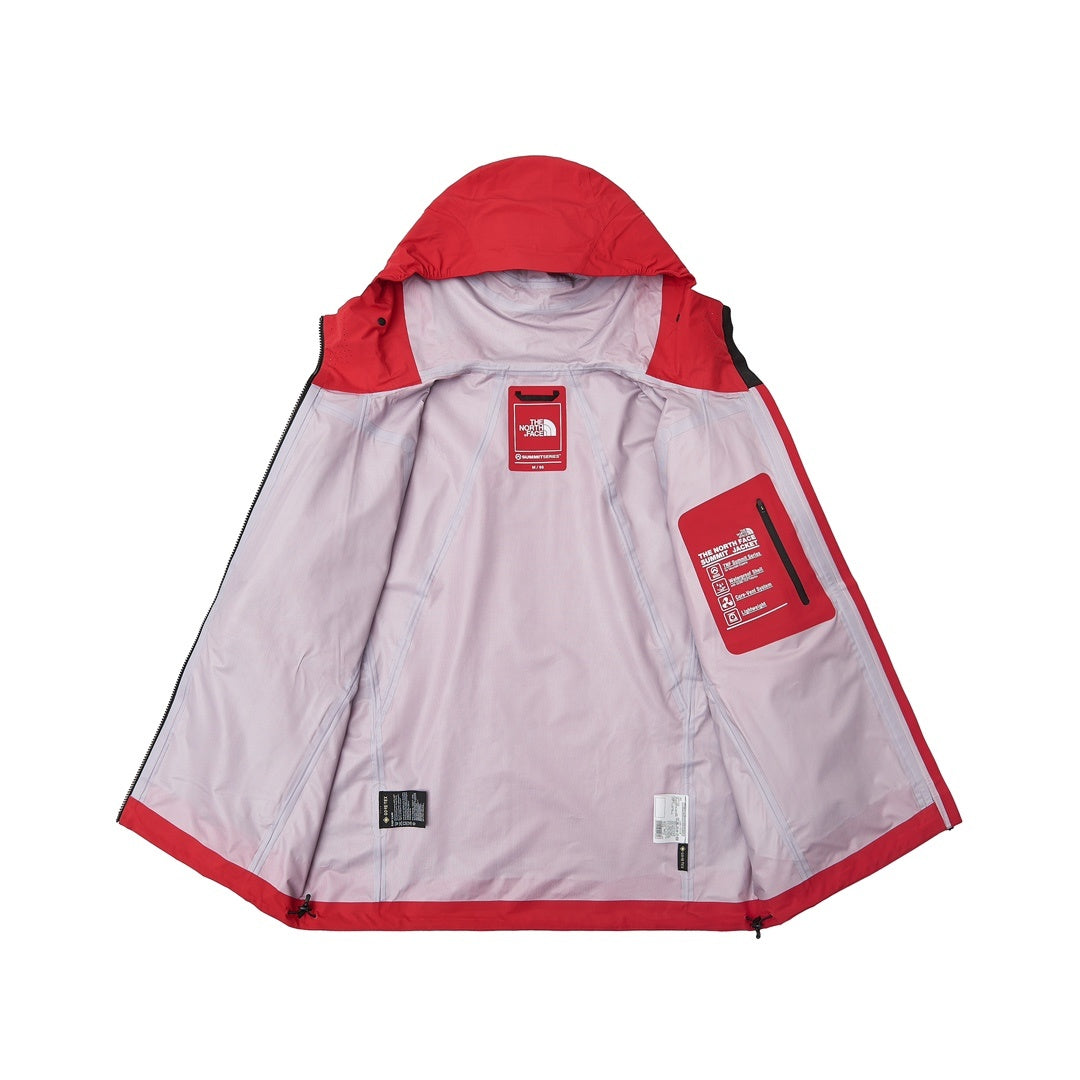 The North Face Summit Series  Hooded Windproof Camping Hiking Jacket Unisex Bright Red