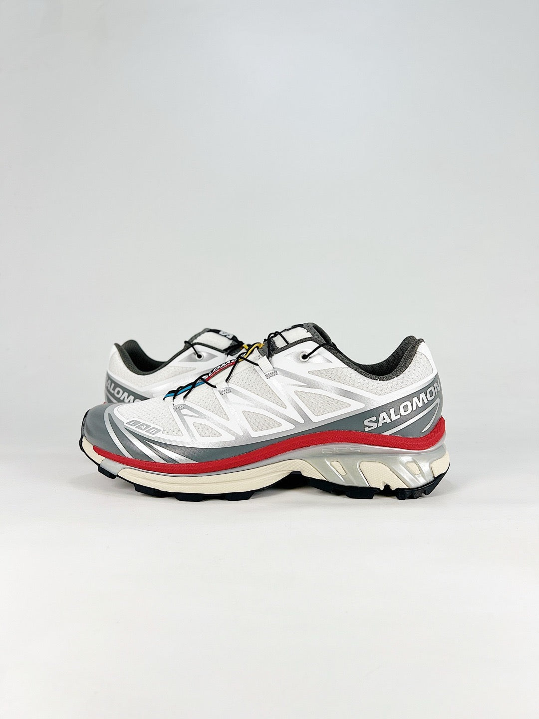 Salomon XT-6 GTX Outdoor  Trail Running Shoes Unisex Silver White Red