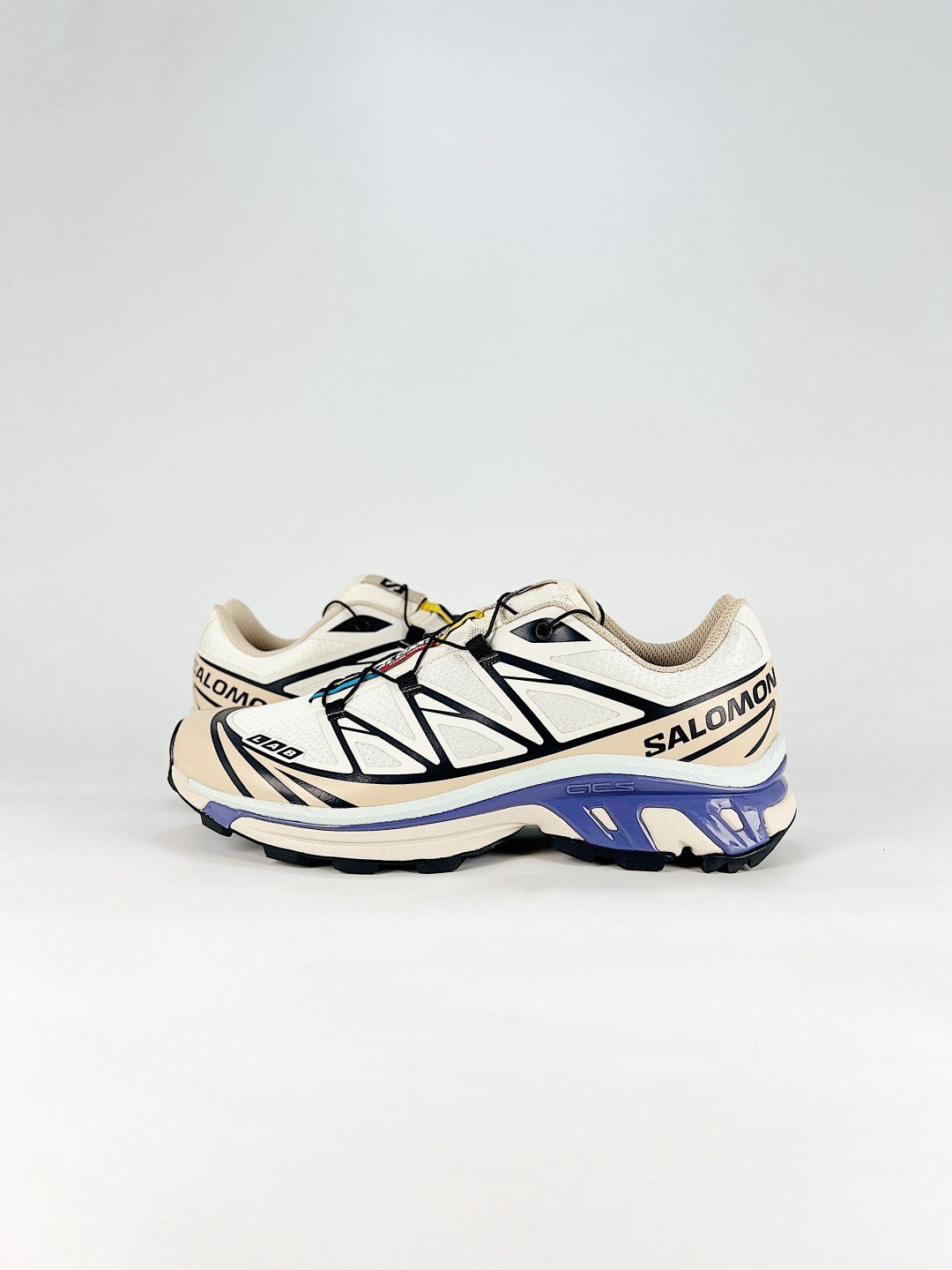 Salomon XT-6 S-LAB Outdoor Trail Sneakers Men Women Hiking Trail Running Shoes Unisex Cream Purple
