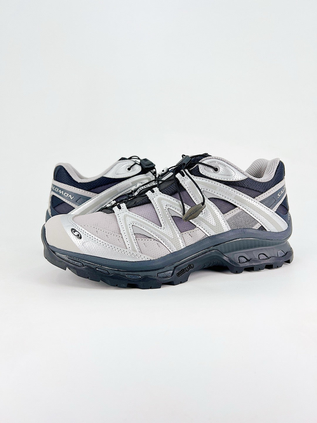 Salomon XT-6  Outdoor Trail Sneakers Men Women Hiking Trail Running Shoes Silver Navy Beige