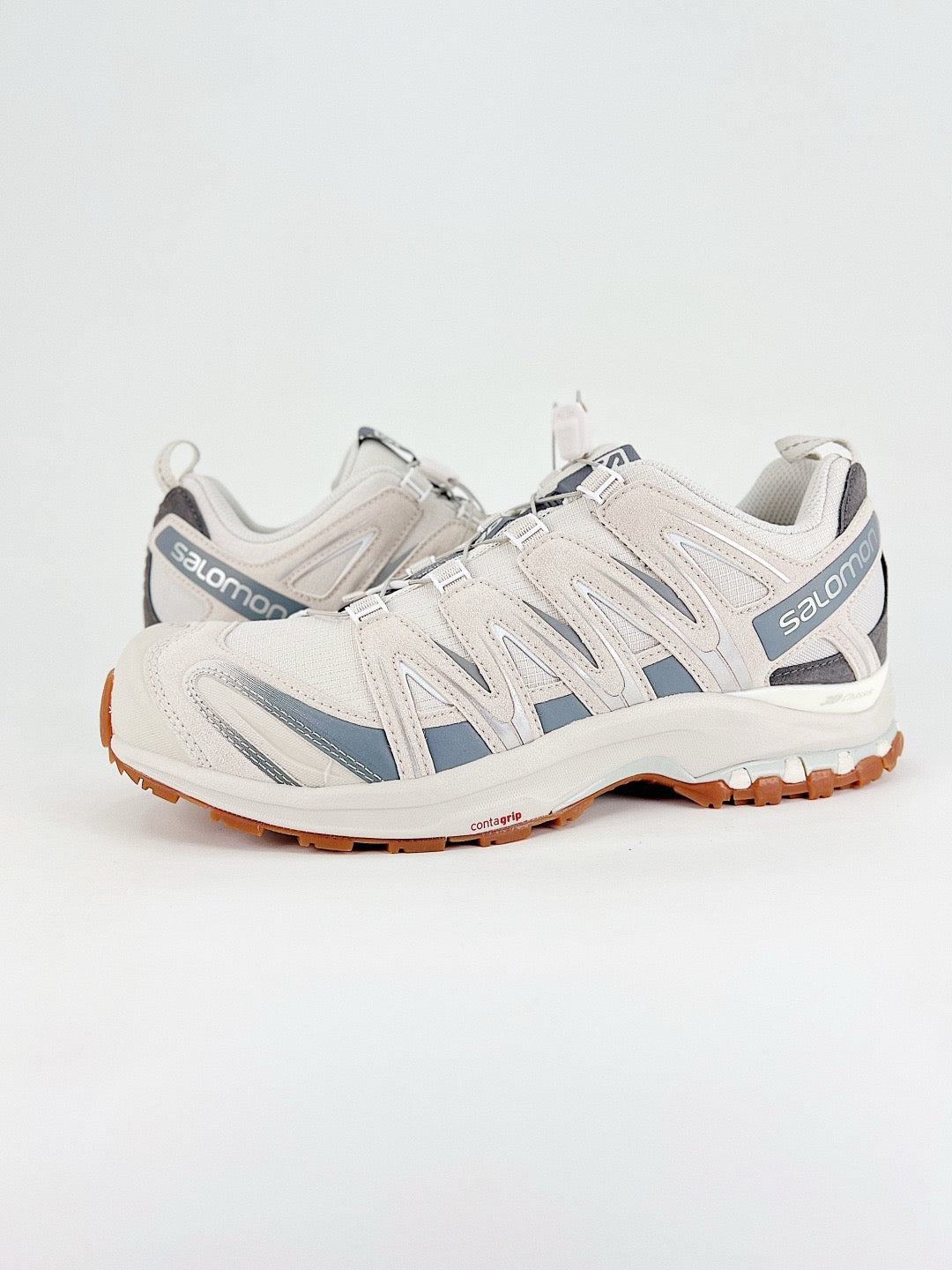 Salomon XT-6  Outdoor Trail Sneakers Men Women Hiking Trail Running Shoes Off-white Slate Blue