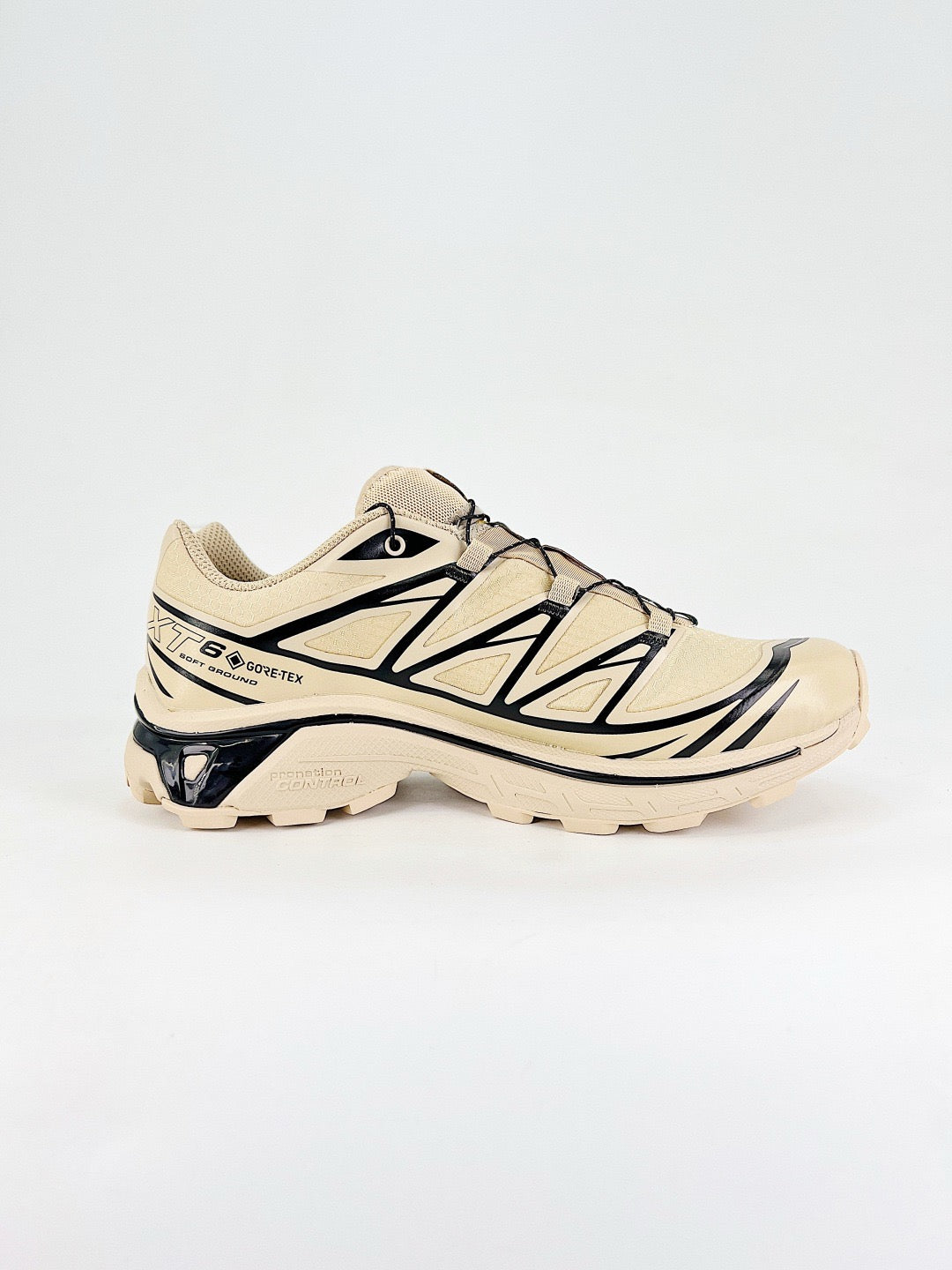 Salomon XT-6 GTX Sneakers Men Women Beige Khaki Black Waterproof Hiking Shoes
