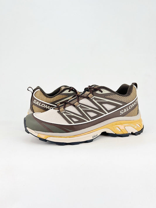 Salomon XT-6 Beige Olive Yellow Sneakers, Unisex Outdoor Hiking Shoes