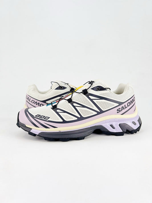 Salomon XT-6 S-LAB White Light Purple Sneakers, Unisex Outdoor Hiking Shoes