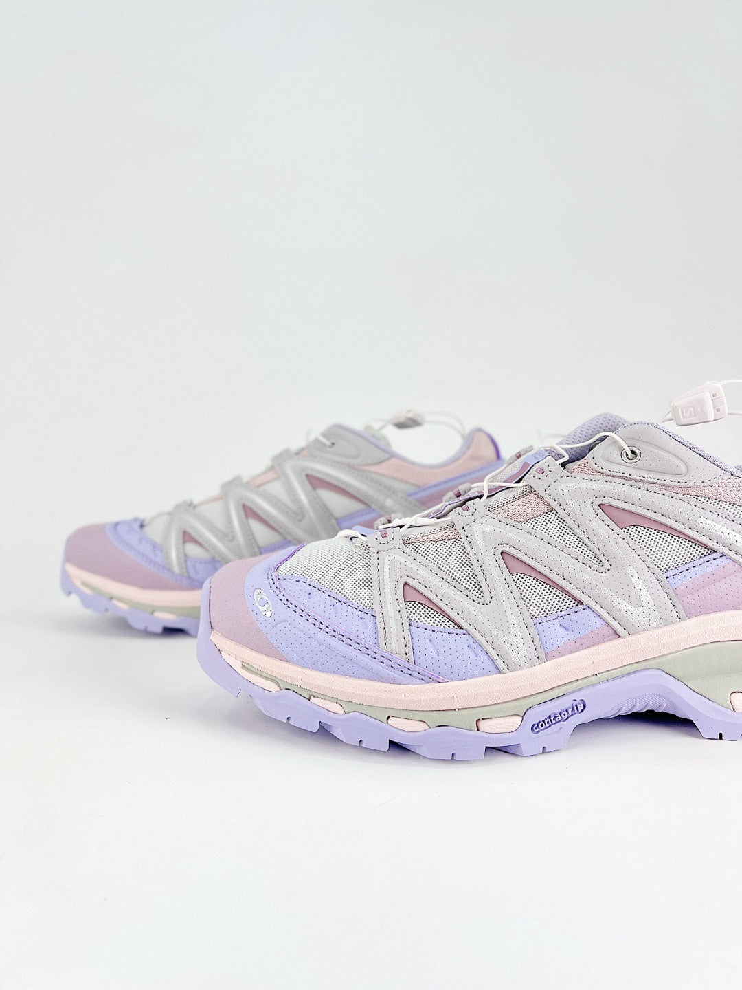 Salomon XT-6 S-LAB Grey Pink Lavender Sneakers, Unisex Outdoor Hiking Shoes