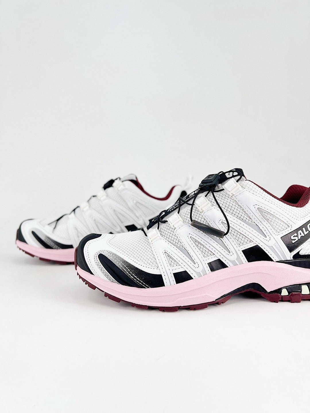 Salomon XT-6 S-LAB White Black Pink Sneakers, Unisex Outdoor Hiking Shoes