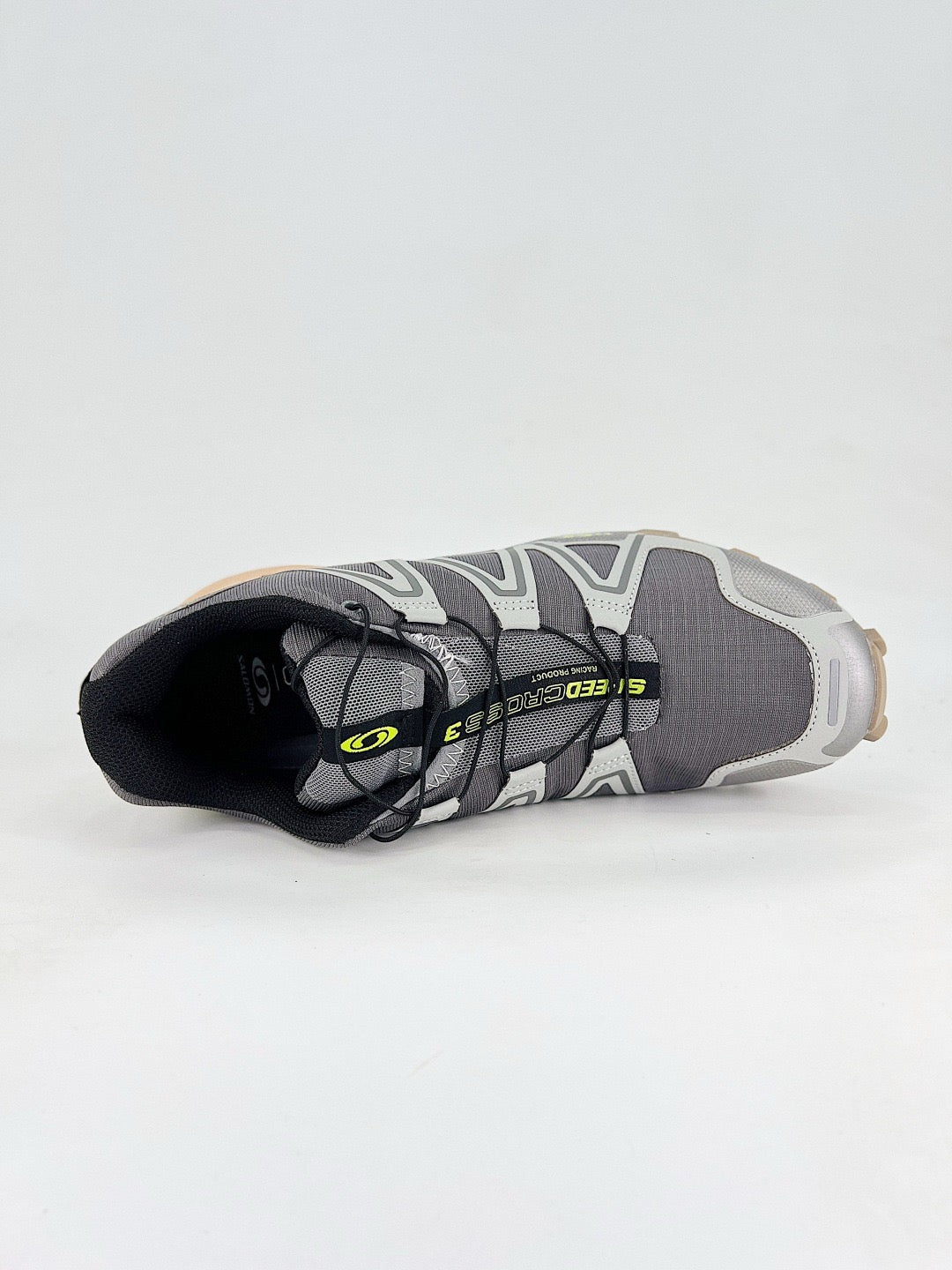 Salomon Speedcross 3 Outdoor Trail Running Sneakers Unisex Grey, Light Beige & Neon Lime