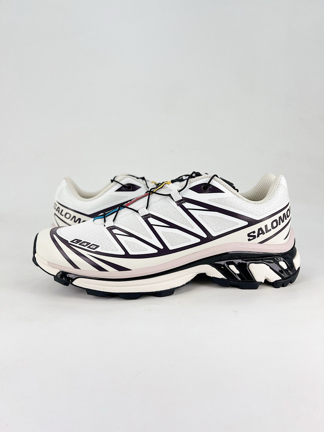 Salomon XT-6 S-LAB Trail Running Sneakers Men Women Cream, White & Dark Purple