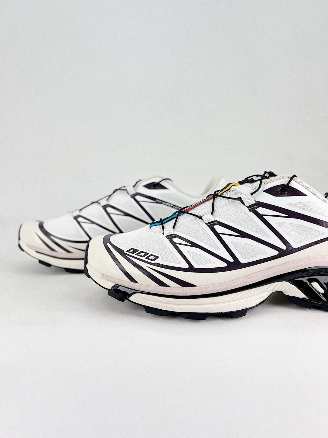 Salomon XT-6 S-LAB Trail Running Sneakers Men Women Cream, White & Dark Purple
