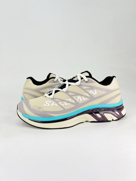 Salomon XT-6 Sneakers Cream Cyan Purple Outdoor Trail Running Shoes Unisex