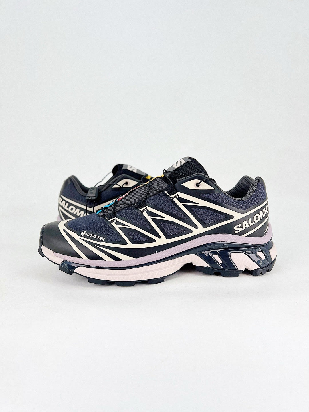 Salomon XT-6 GTX Sneakers Navy Purple Gore-Tex Waterproof Trail Shoes Unisex