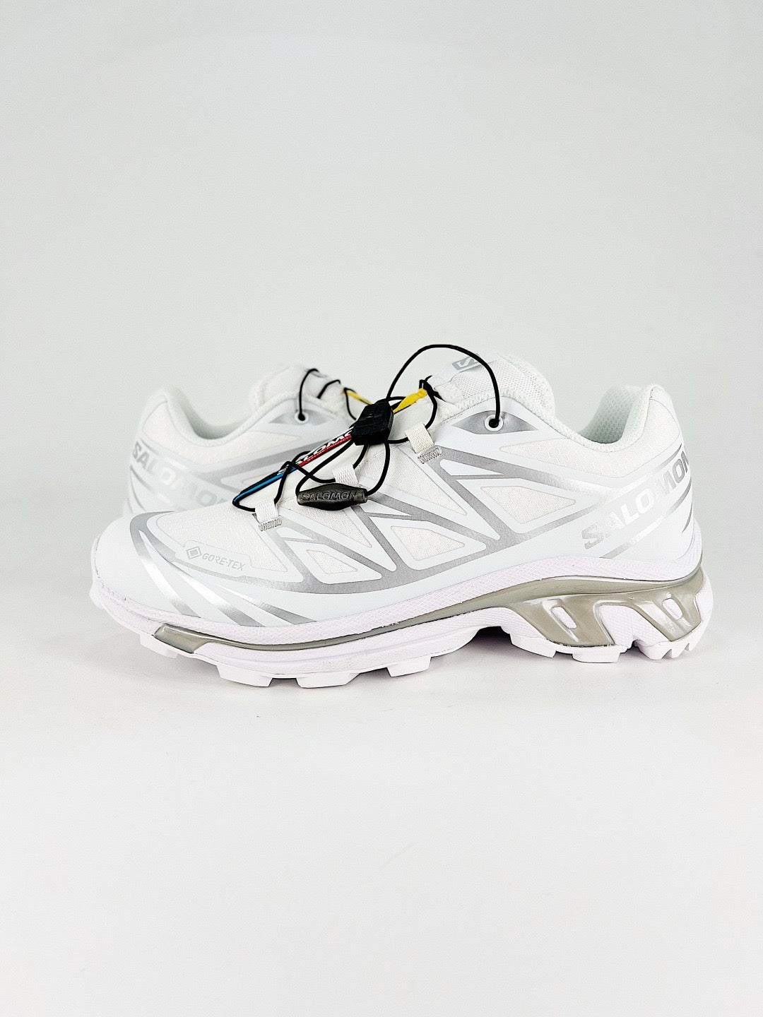 Salomon XT-6 GTX Sneakers White Silver Gore-Tex Waterproof Trail Shoes Unisex
