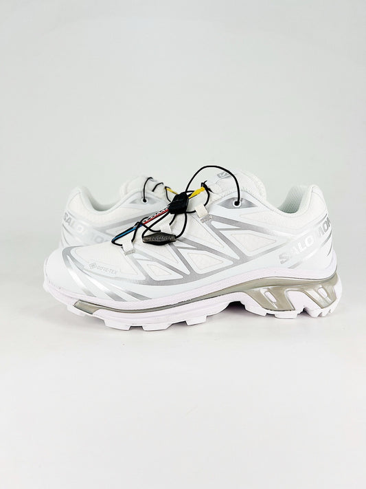 Salomon XT-6 GTX Sneakers White Silver Gore-Tex Waterproof Trail Shoes Unisex