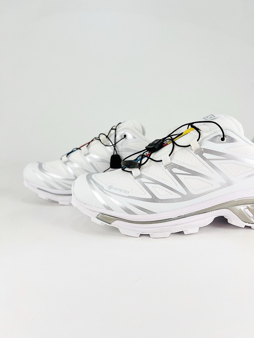 Salomon XT-6 GTX Sneakers White Silver Gore-Tex Waterproof Trail Shoes Unisex