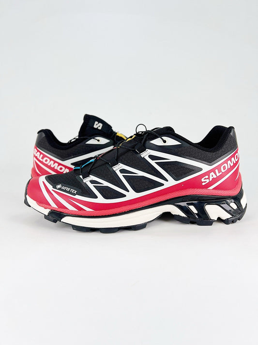 Salomon XT-6 GTX Sneakers Black Red Gore-Tex Waterproof Trail Shoes Unisex