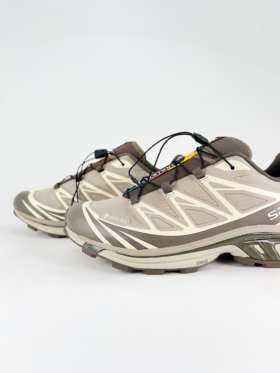 Salomon XT-6 GTX Sneakers Khaki Taupe Gore-Tex Waterproof Trail Shoes Unisex