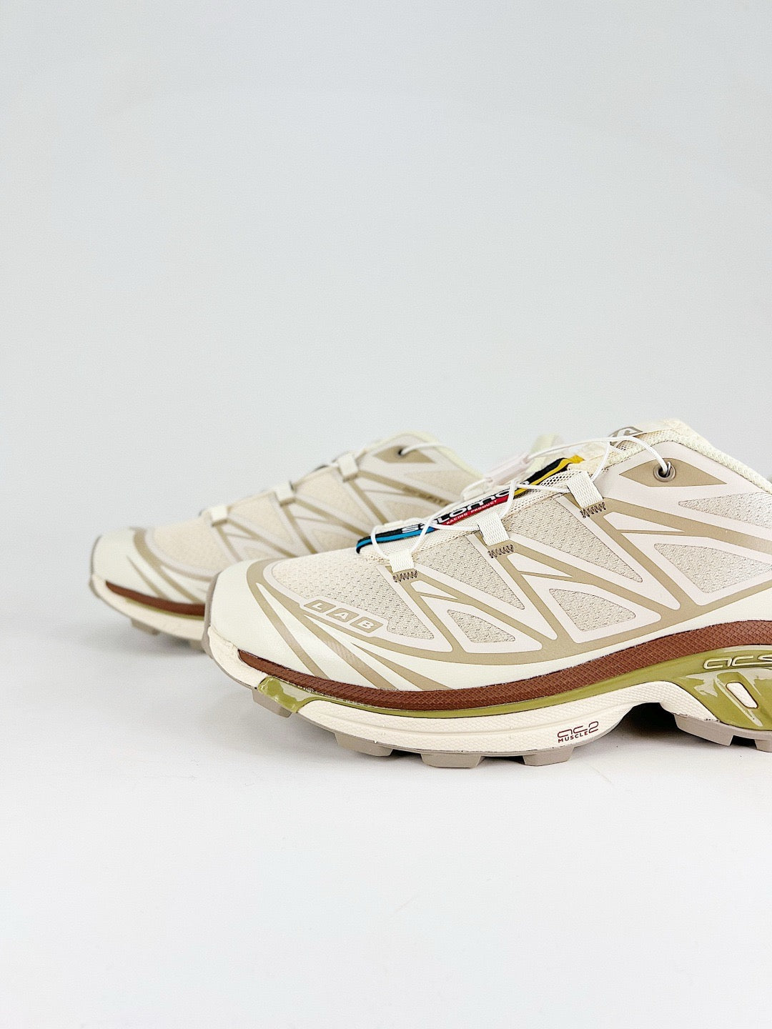 Salomon XT-6 S-LAB Sneakers Cream Olive Trail Running Shoes Unisex