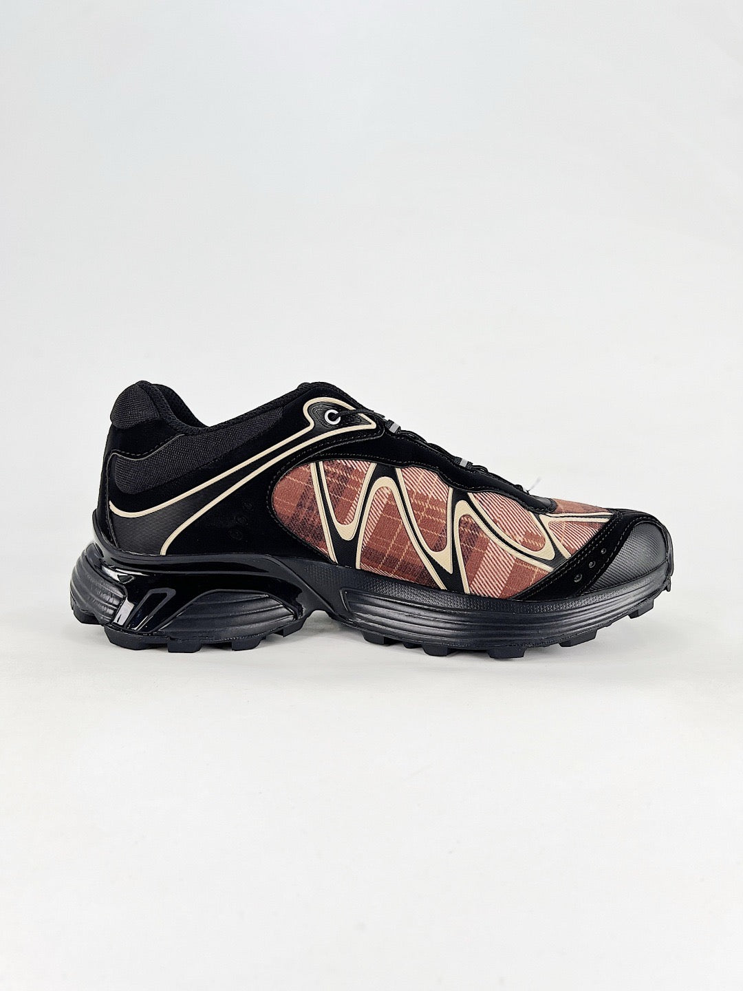 Salomon XT-6 Advanced Sneaker Black Brown Plaid Trail Shoes Unisex