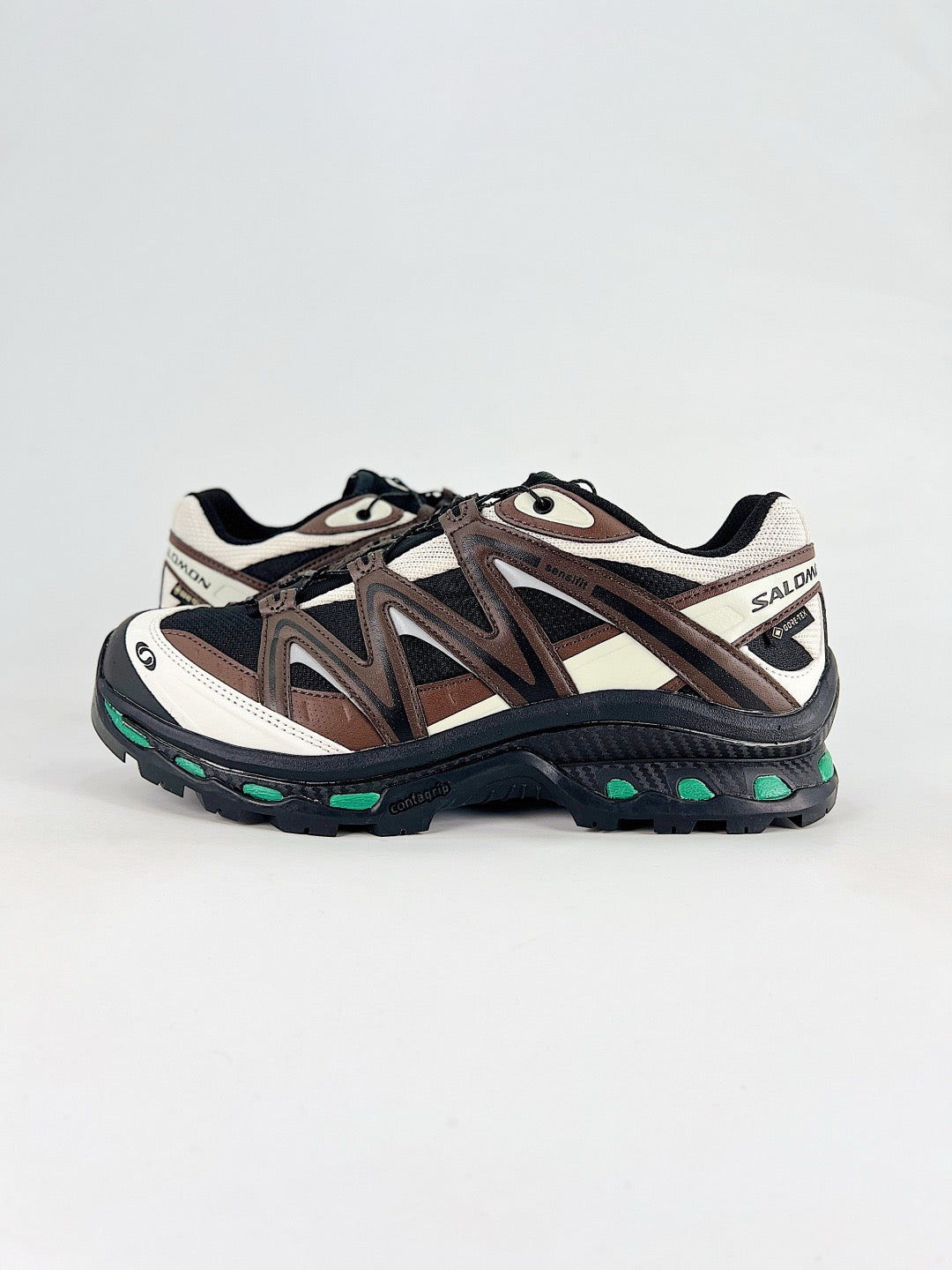 Salomon XT-6 Sneaker Brown White Black Green Lug Trail Shoes Unisex