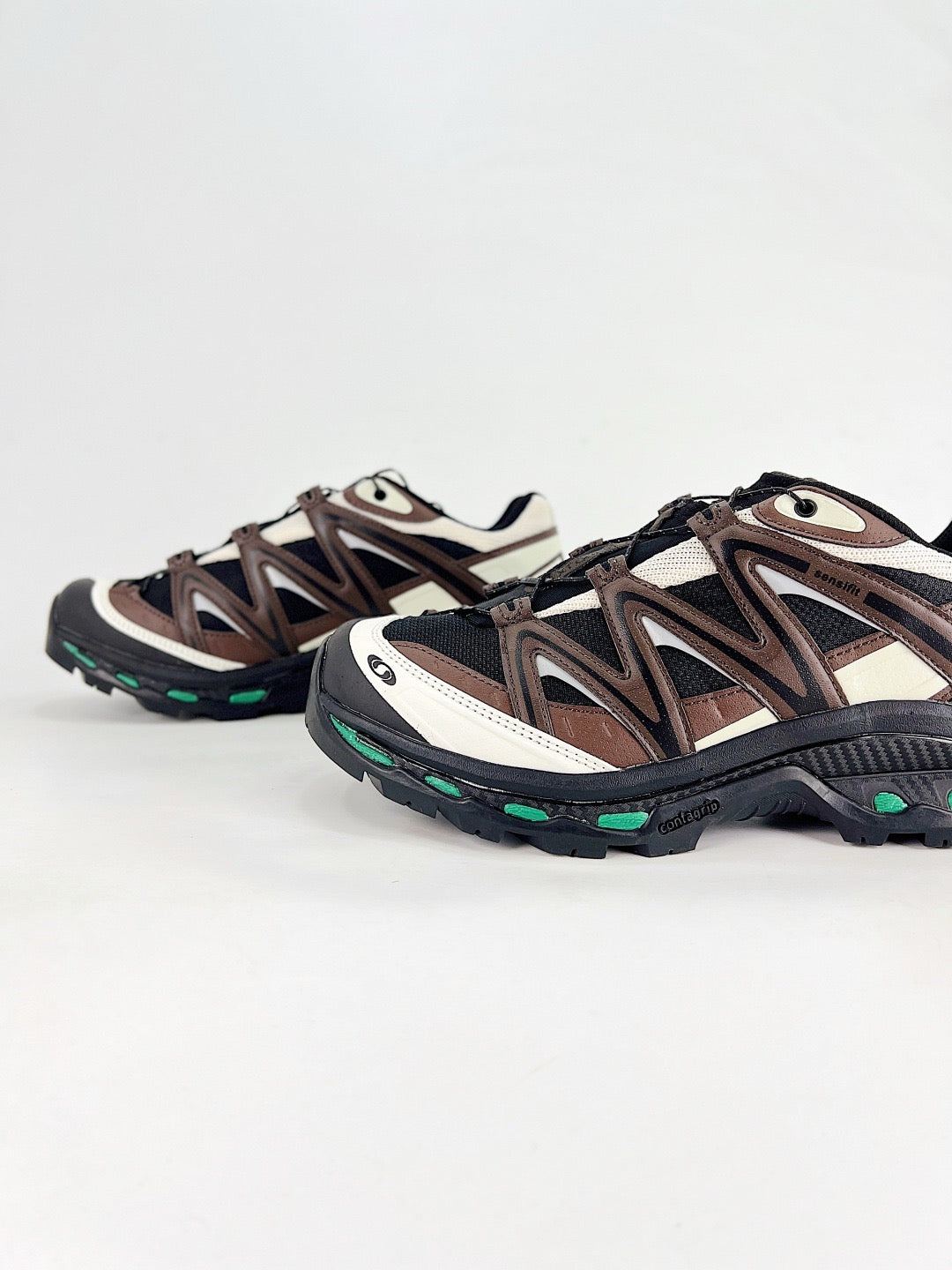 Salomon XT-6 Sneaker Brown White Black Green Lug Trail Shoes Unisex