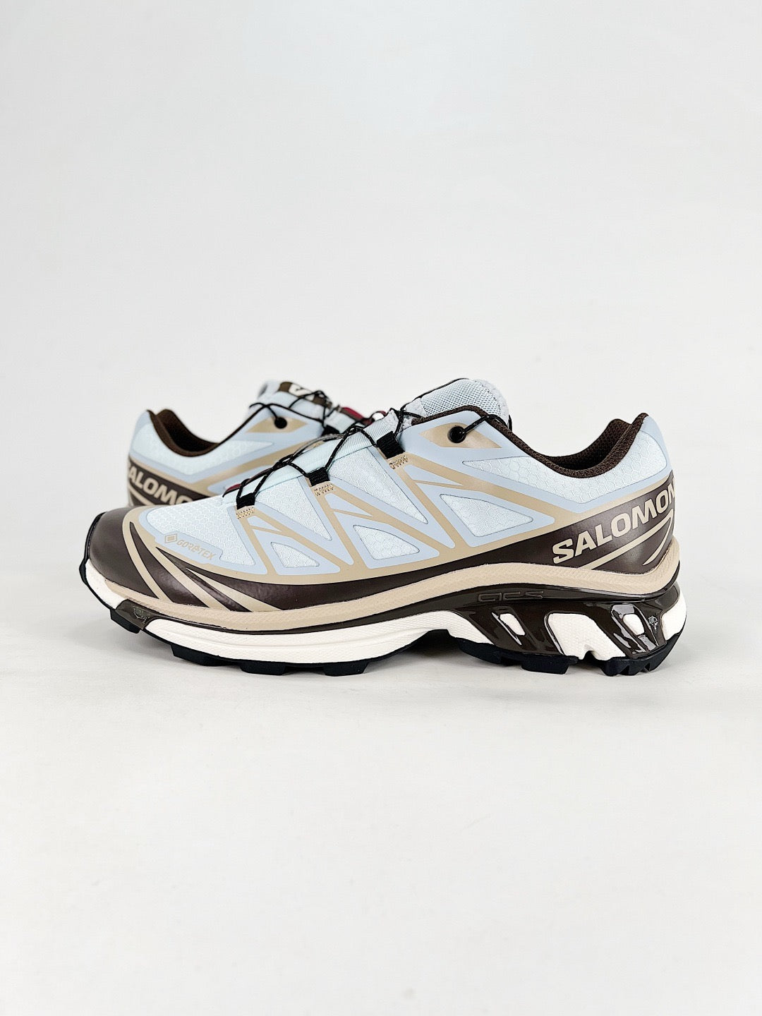 Salomon XT-6 GTX Sneaker Light Blue Brown Waterproof Trail Shoes Unisex
