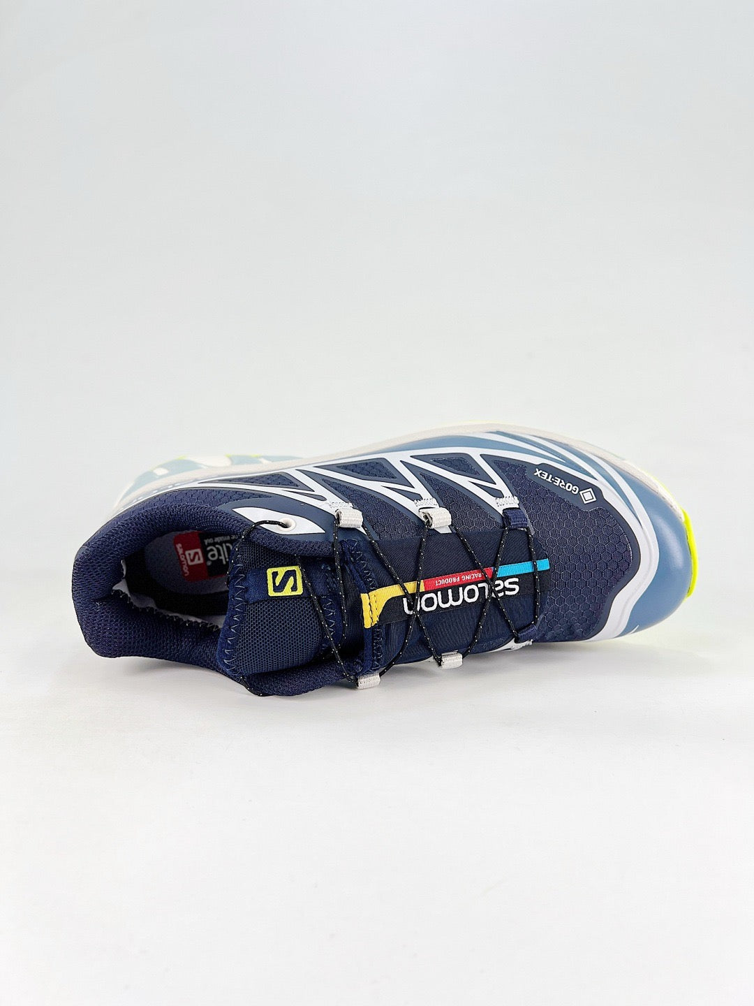 Salomon XT-6 GTX Sneaker Navy Blue Neon Yellow Waterproof Trail Shoes Unisex