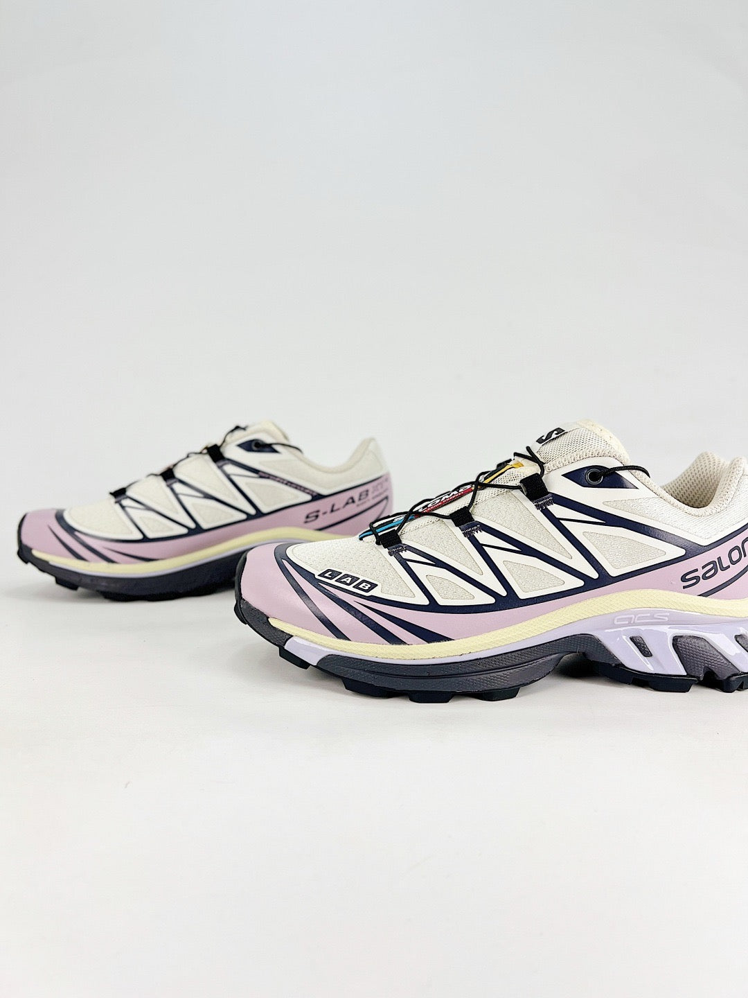 Salomon XT-6 S-LAB Sneaker Cream Pink Purple Trail Shoes Unisex
