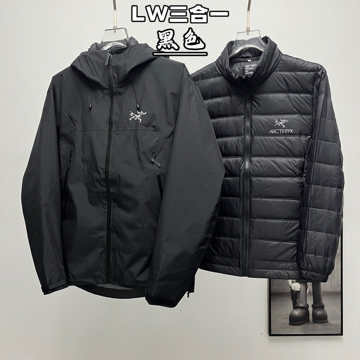 Arc'teryx 3-in-1 Hooded Down Jacket | Winter Layering System Black
