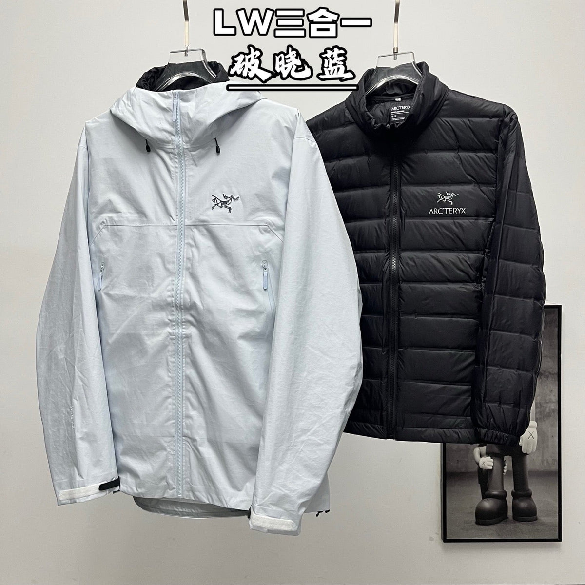 Arc'teryx 3-in-1 Hooded Down Jacket | Winter Layering System Light Blue / Black