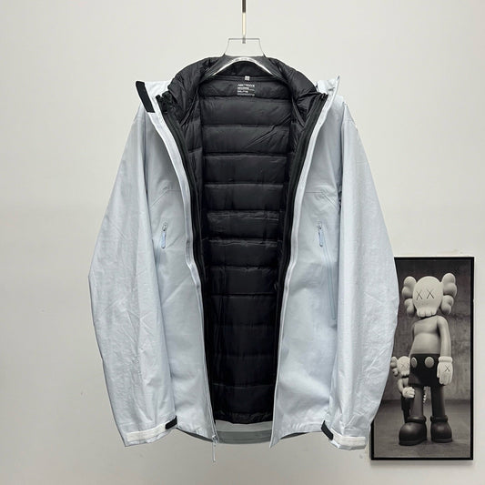 Arc'teryx 3-in-1 Hooded Down Jacket | Winter Layering System Light Blue / Black