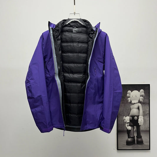 Arc'teryx 3-in-1 Hooded Down Jacket | Winter Layering System Purple