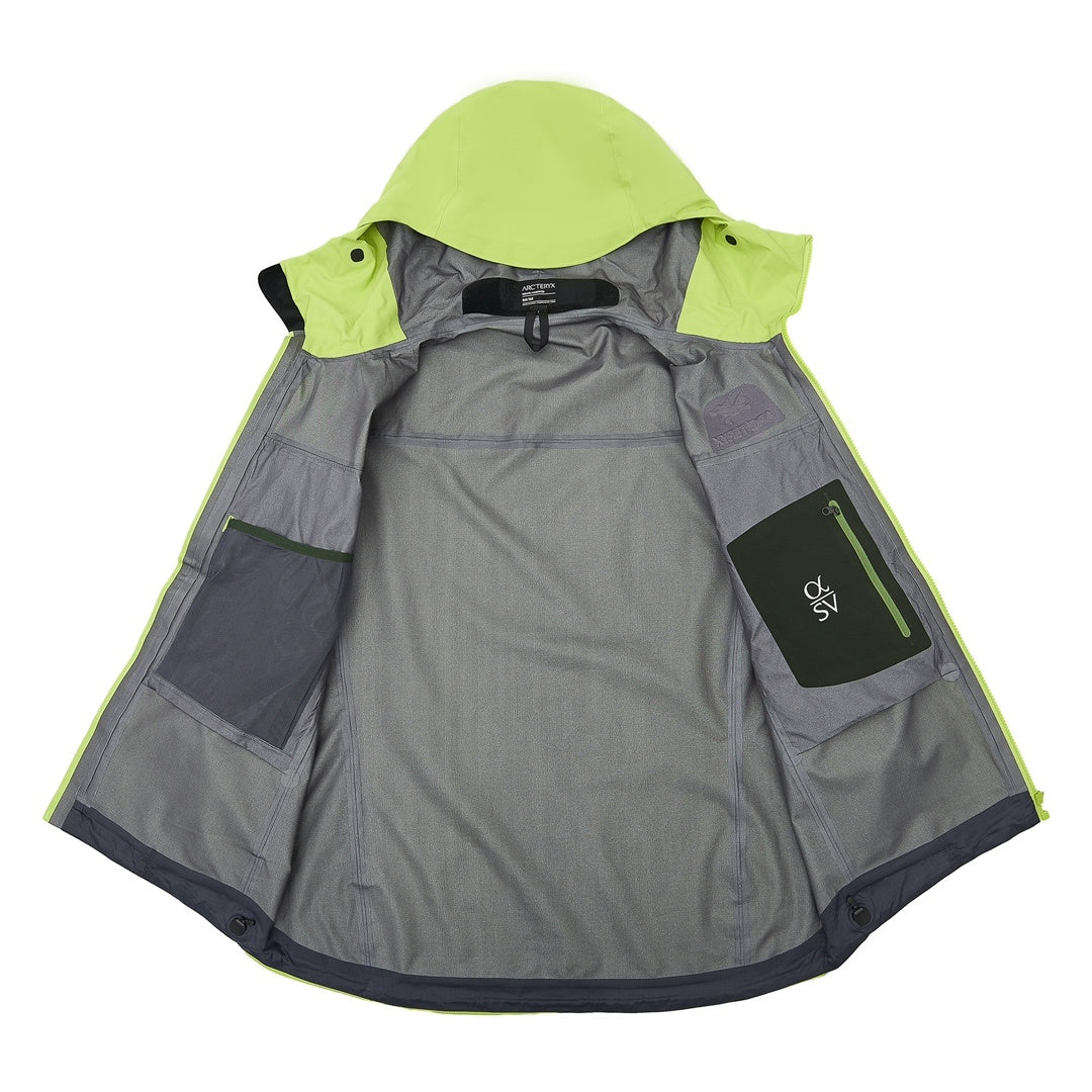 Arc'teryx Alpha SV Gen 6 Waterproof Hard Shell Hooded Jacket for Skiing Hiking Outdoor Unisex Lumina