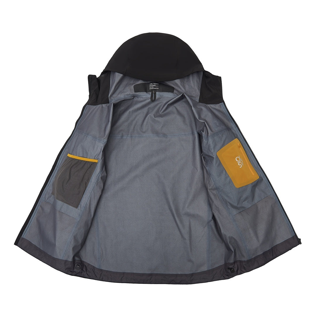 Alpha SV Gen 6 Waterproof Hard Shell Hooded Jacket for Skiing Hiking Outdoor Unisex black