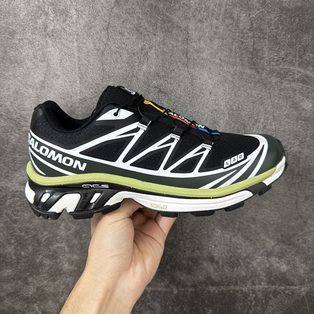 Salomon XT-6 LAB Outdoor Sneakers Trail Running Shoes Unisex Black/White/Lime