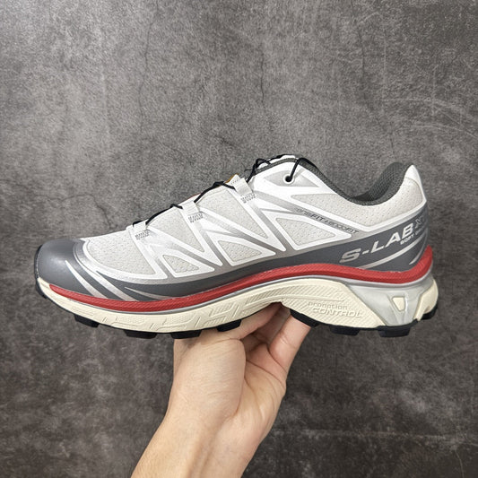 Salomon XT-6 LAB Outdoor Sneakers Trail Running Shoes Unisex White/Grey/Red