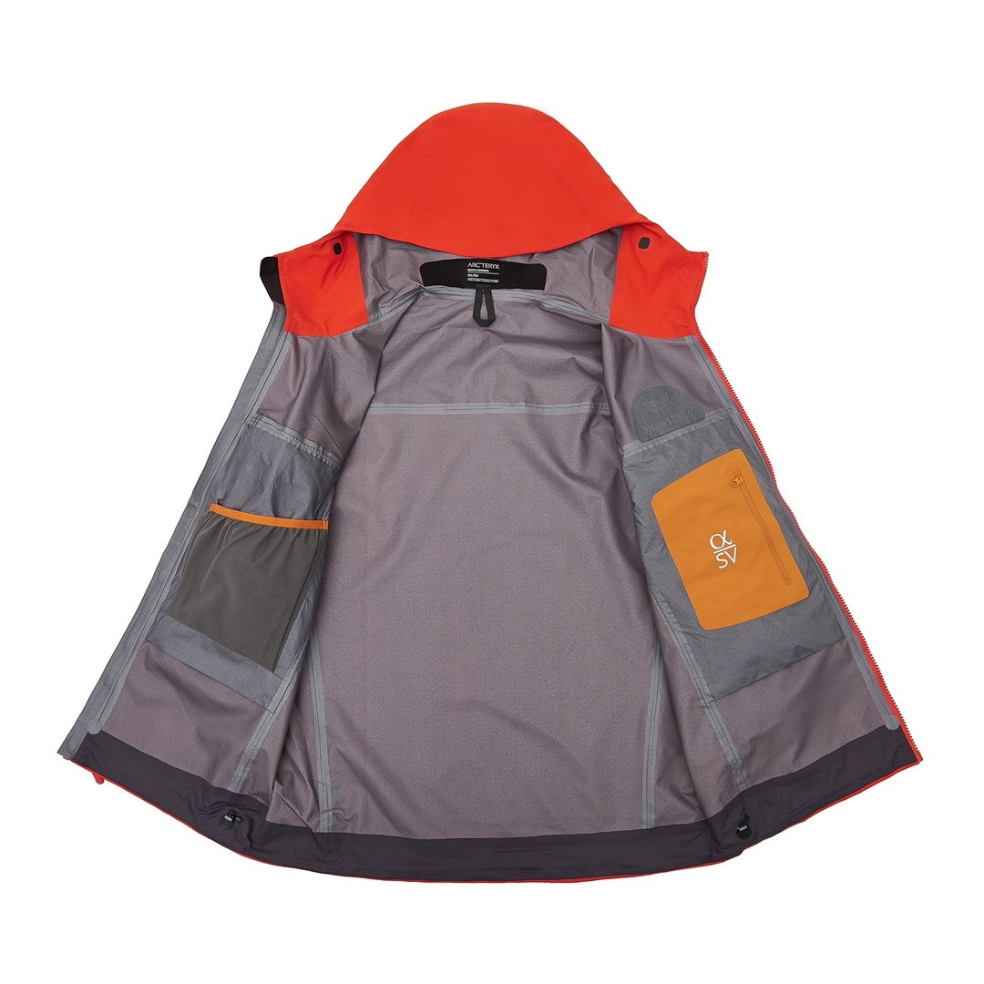 Arc'teryx Alpha SV Gen 6 Waterproof Hard Shell Hooded Jacket for Skiing Hiking Outdoor Unisex Dynasty