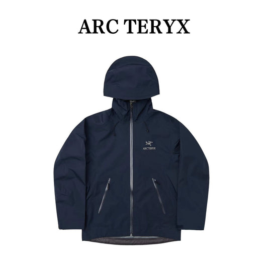 Arc teryx LT BETA Waterproof Hard Shell Hooded Jacket for Skiing Hiking Outdoor Unisex Black Sapphire