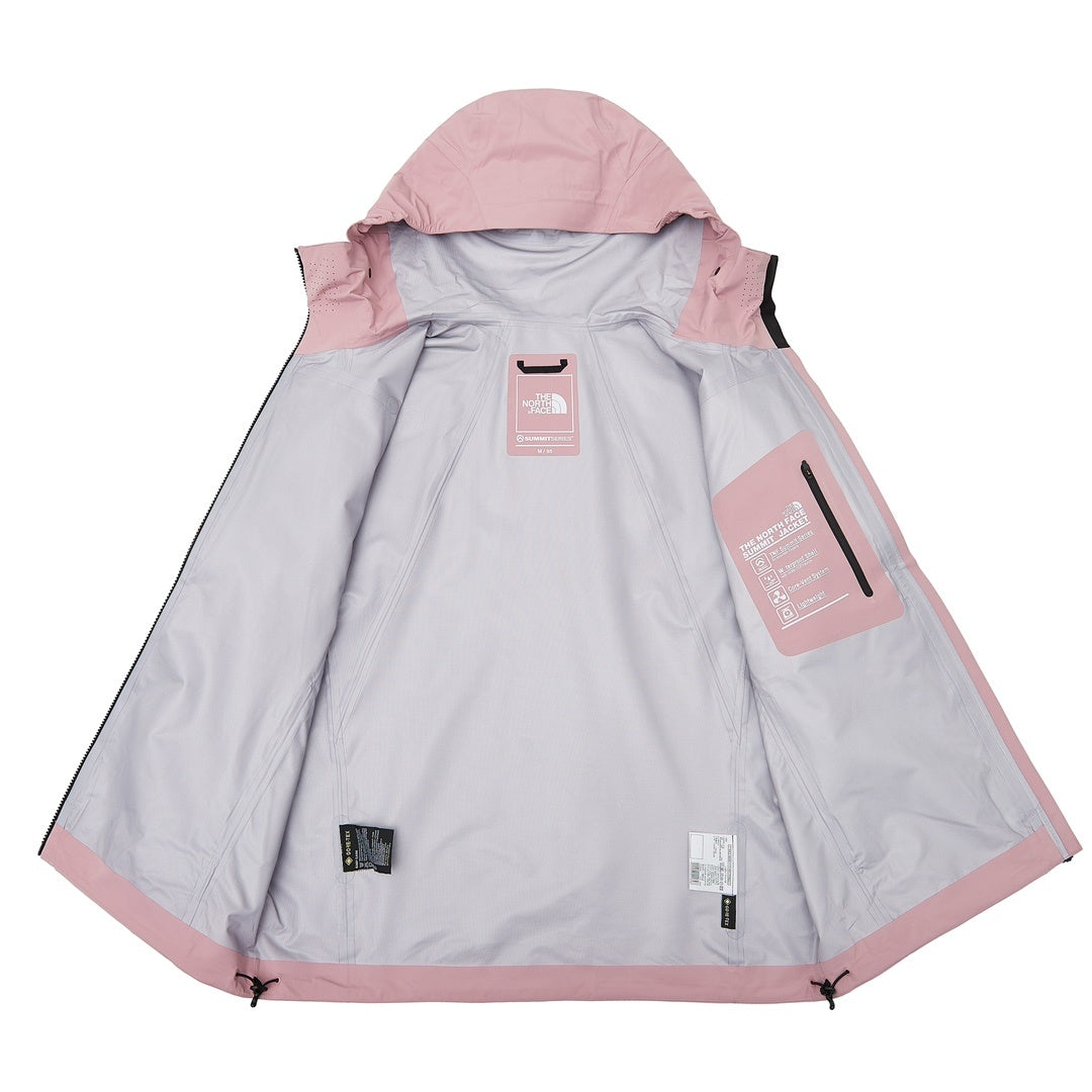 The North Face Summit Series  Hooded Windproof Camping Hiking Jacket Unisex Dusty Pink