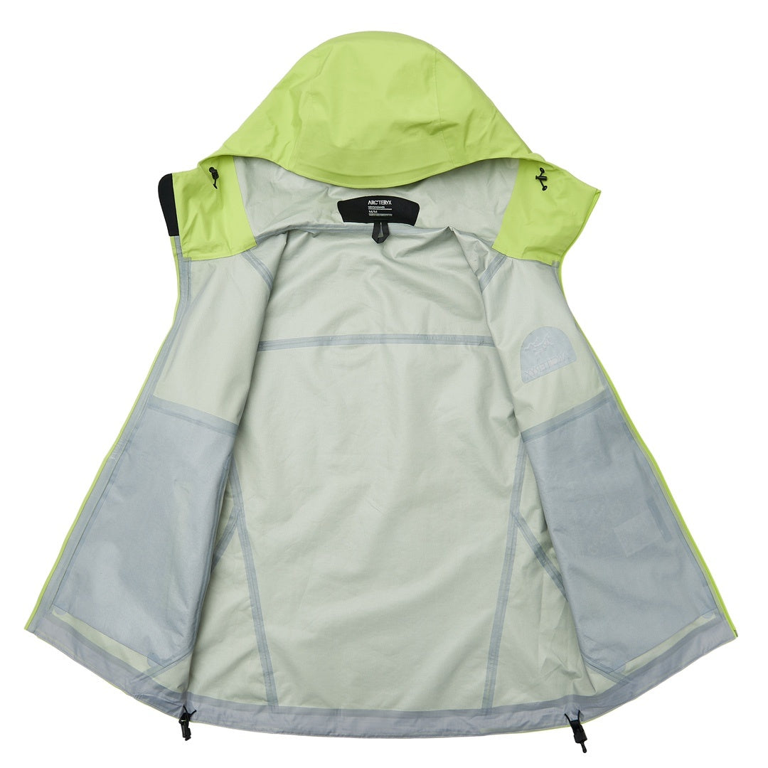 Arc teryx LT BETA Waterproof Hard Shell Hooded Jacket for Skiing Hiking Outdoor Unisex Phosphorescent