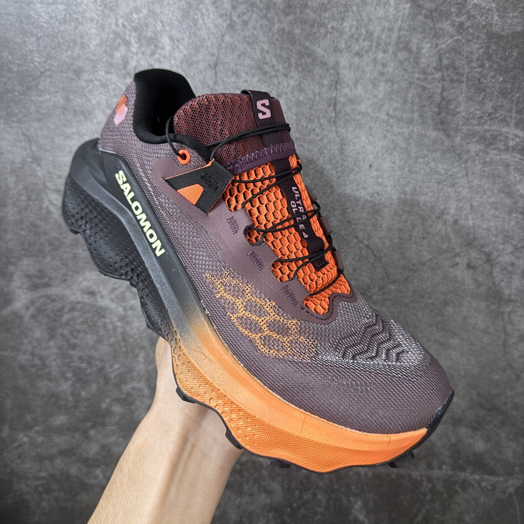 Salomon ULTRA GLIDE 4 Unisex Trail Running Shoes Huckleberry/black/ Red Orange
