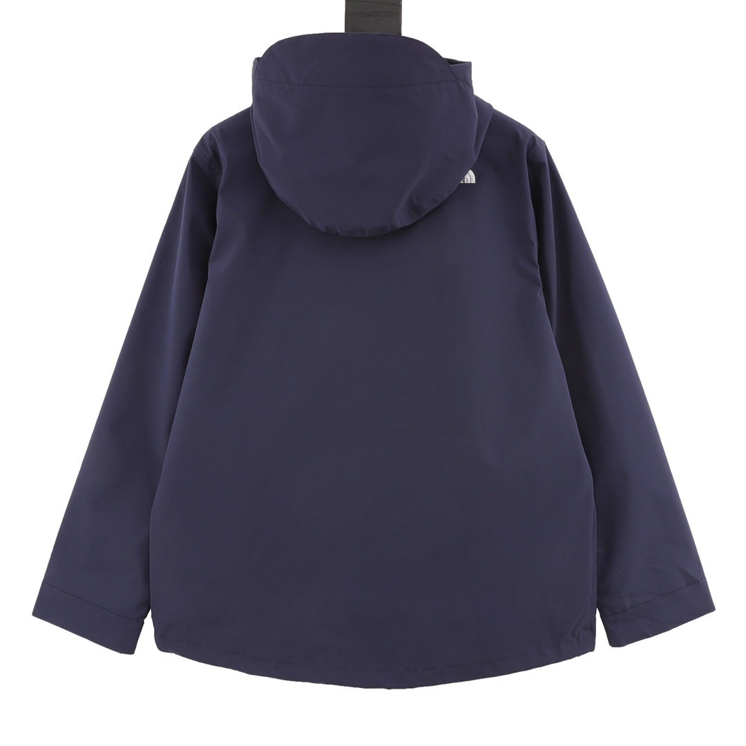 The North Face  Hooded Windproof Camping Hiking Jacket Unisex Navy Blue