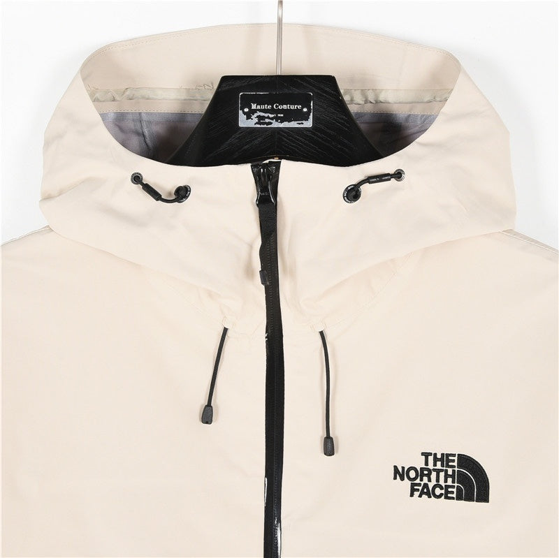 The North Face Summit Series  Hooded Windproof Camping Hiking Jacket Unisex Cream