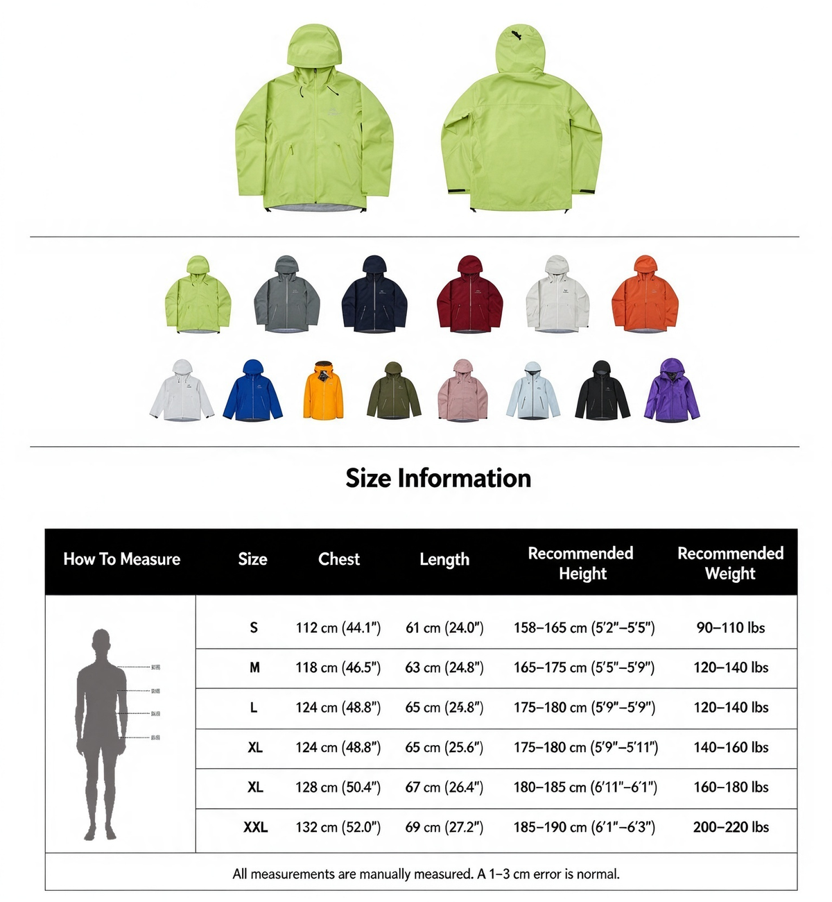 Arc teryx LT BETA Waterproof Hard Shell Hooded Jacket for Skiing Hiking Outdoor Unisex Phosphorescent
